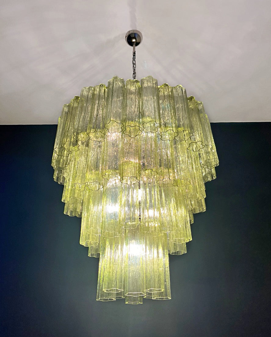 Murano Lysekrone | 80 Grønne Rørglass