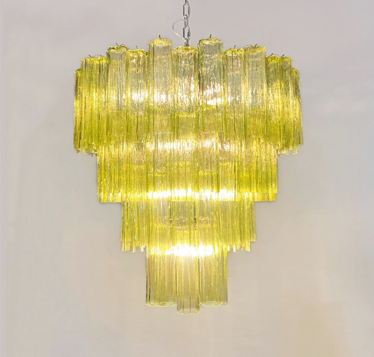 Murano Lysekrone | 80 Grønne Rørglass