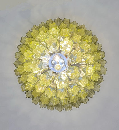 Murano Lysekrone | 80 Grønne Rørglass