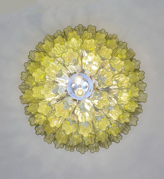 Murano Lysekrone | 80 Grønne Rørglass