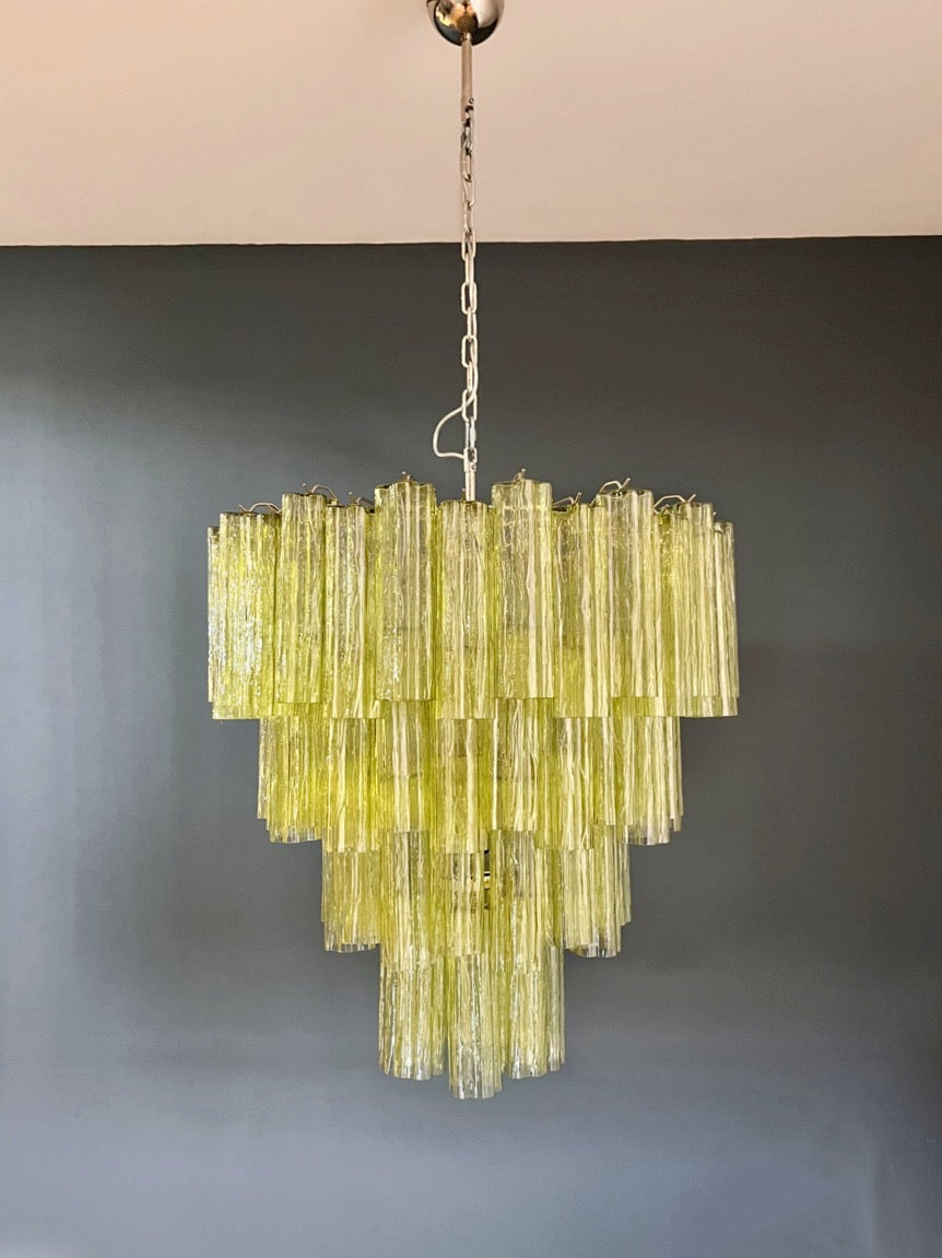 Murano Lysekrone | 80 Grønne Rørglass