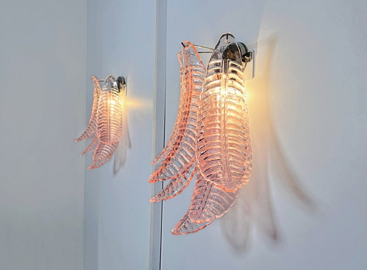 Murano Wandlamp – 6 Roze Felciglas – Set van 2 – detail 6 – Murano Classics