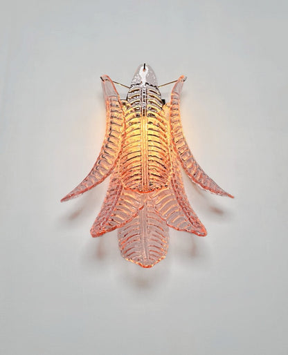 Murano Vegglampe | 6 Rosa Felciglass | 1 par