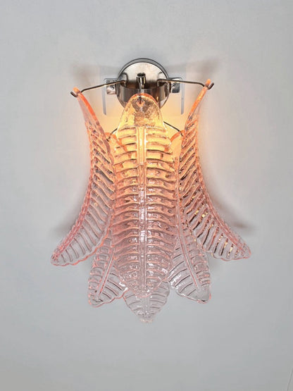 Murano Vegglampe | 6 Rosa Felciglass | 1 par