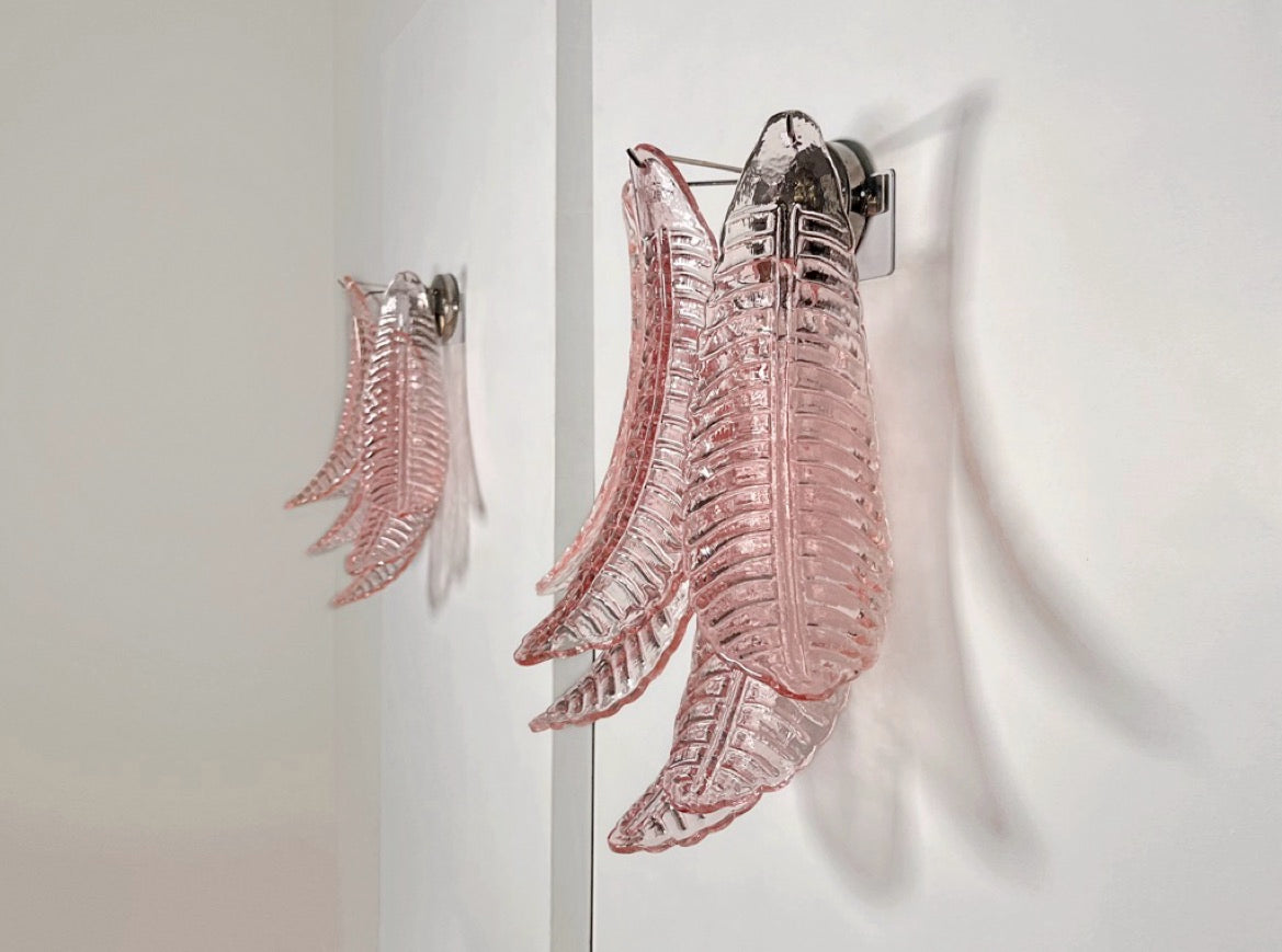 Murano Wandlamp – 6 Roze Felciglas – Set van 2 – detail 11 – Murano Classics