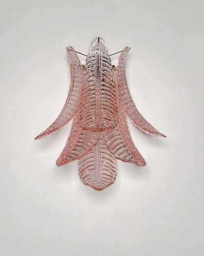 Murano Vegglampe | 6 Rosa Felciglass | 1 par