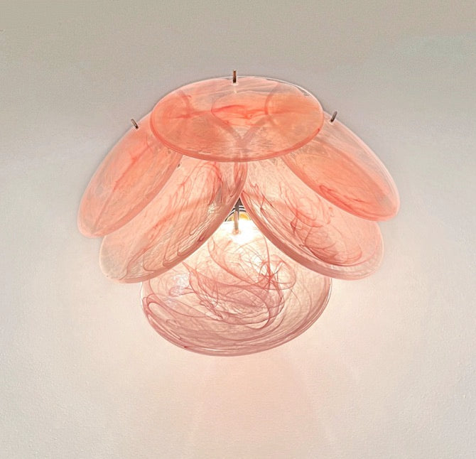 Murano Wall Lamp – 6 Pink Alabaster Disc Glass – Set of 2 – detail 2 – Murano Classics