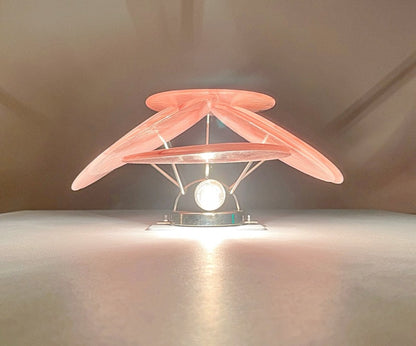 Murano Vegglampe | 6 Rosa Alabaster Diskglass | 1 par