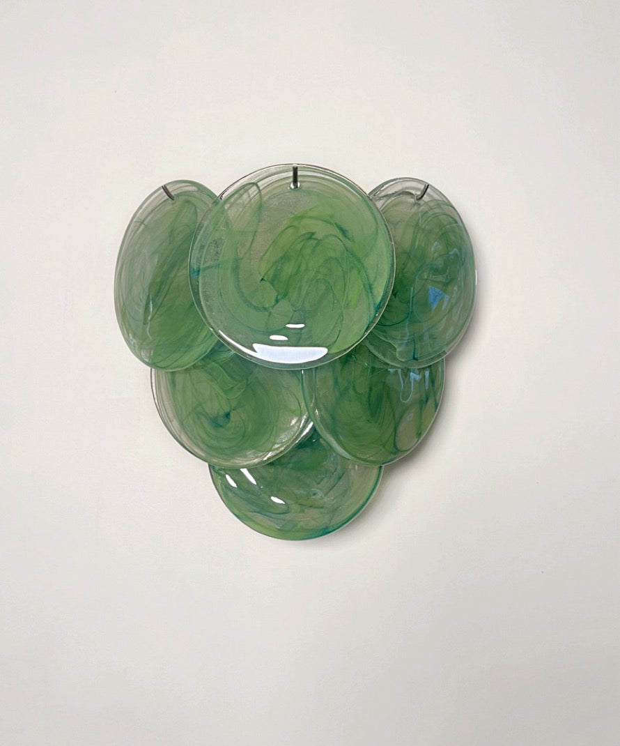 Murano Wall Lamp – 6 Green Alabaster Disc Glass – Set of 2 – detail 11 – Murano Classics