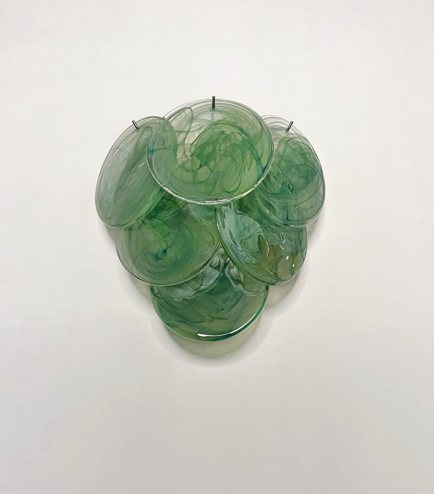 Murano Wall Lamp – 6 Green Alabaster Disc Glass – Set of 2 – detail 9 – Murano Classics