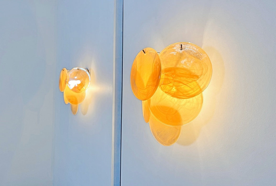 Murano Wall Lamp – 6 Alabaster Gold Disc Glass – Set of 2 – detail 6 – Murano Classics
