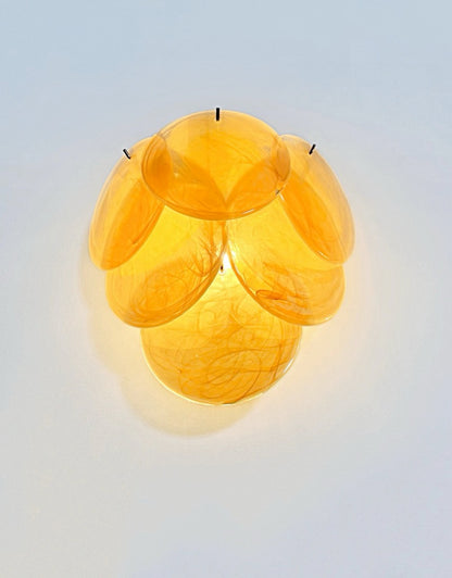 Murano Vegglampe | 6 Alabaster Gull Diskglass | 1 par