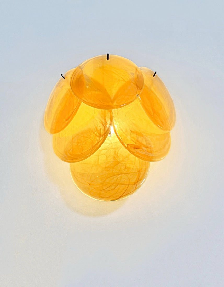 Murano Wall Lamp – 6 Alabaster Gold Disc Glass – Set of 2 – detail 4 – Murano Classics