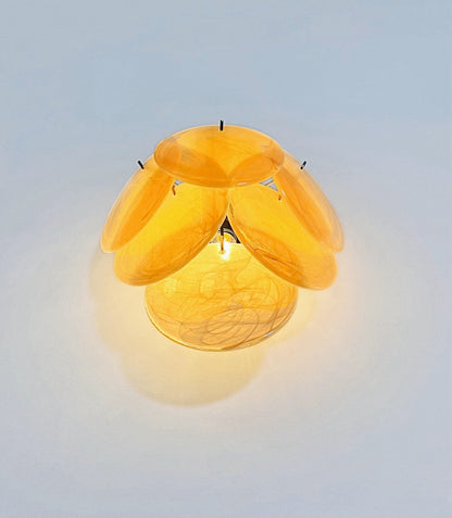 Murano Vegglampe | 6 Alabaster Gull Diskglass | 1 par