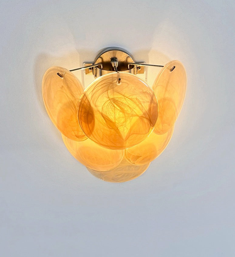 Murano Wall Lamp – 6 Alabaster Gold Disc Glass – Set of 2 – detail 2 – Murano Classics