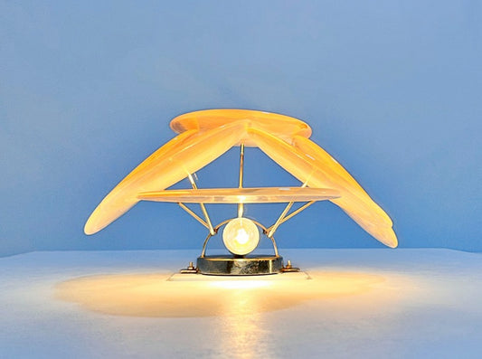 Murano Vegglampe | 6 Alabaster Gull Diskglass | 1 par