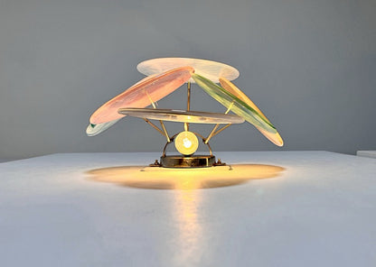 Murano Vegglampe | 6 Multifarget Alabaster Diskglass | 1 par