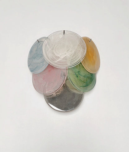 Murano Vegglampe | 6 Multifarget Alabaster Diskglass | 1 par