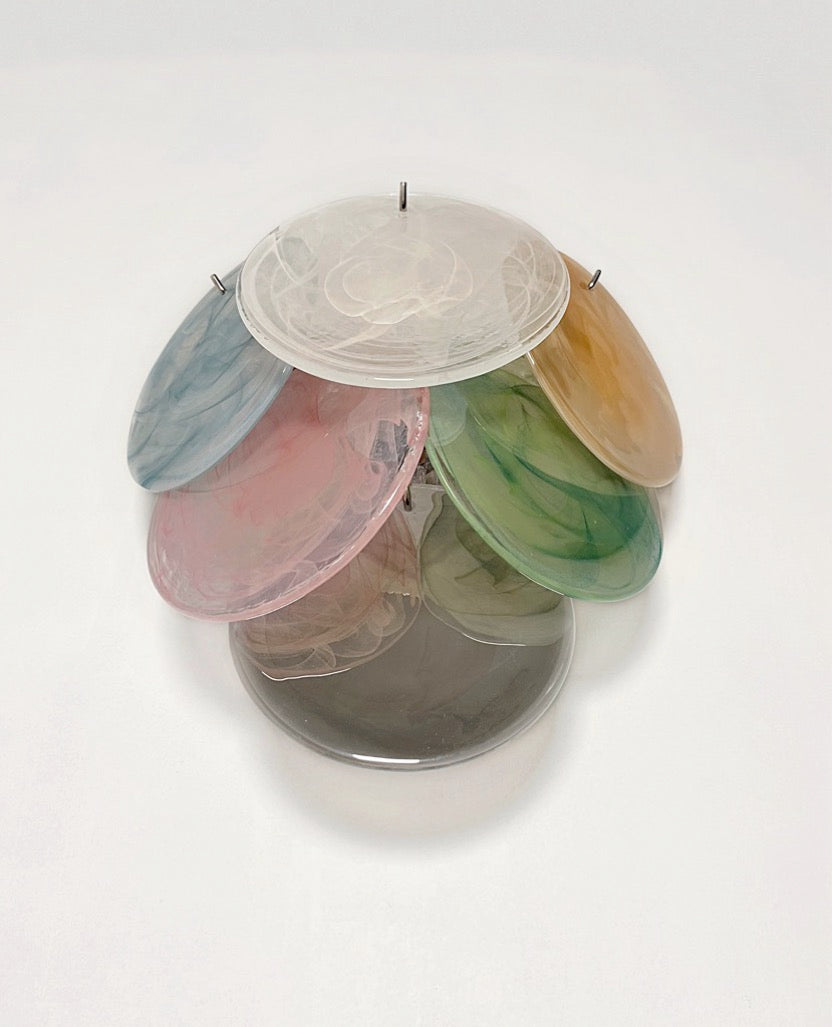 Murano Vegglampe | 6 Multifarget Alabaster Diskglass | 1 par