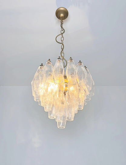 Murano Lysekrone | Klare Gull Poliedriglass