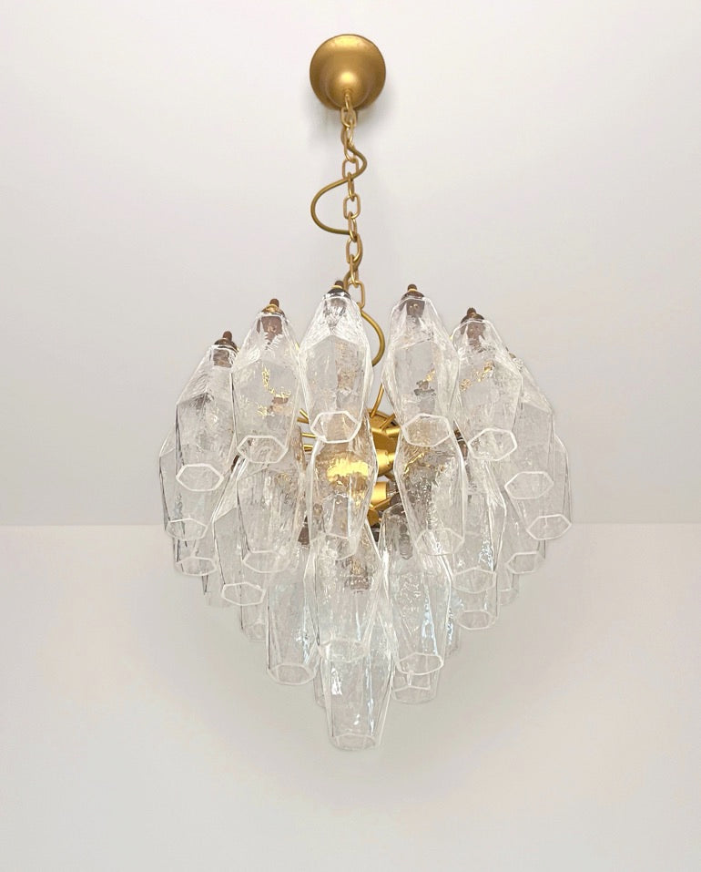Murano Chandelier – 32 Clear Poliedri Glass – detail 9 – Murano Classics