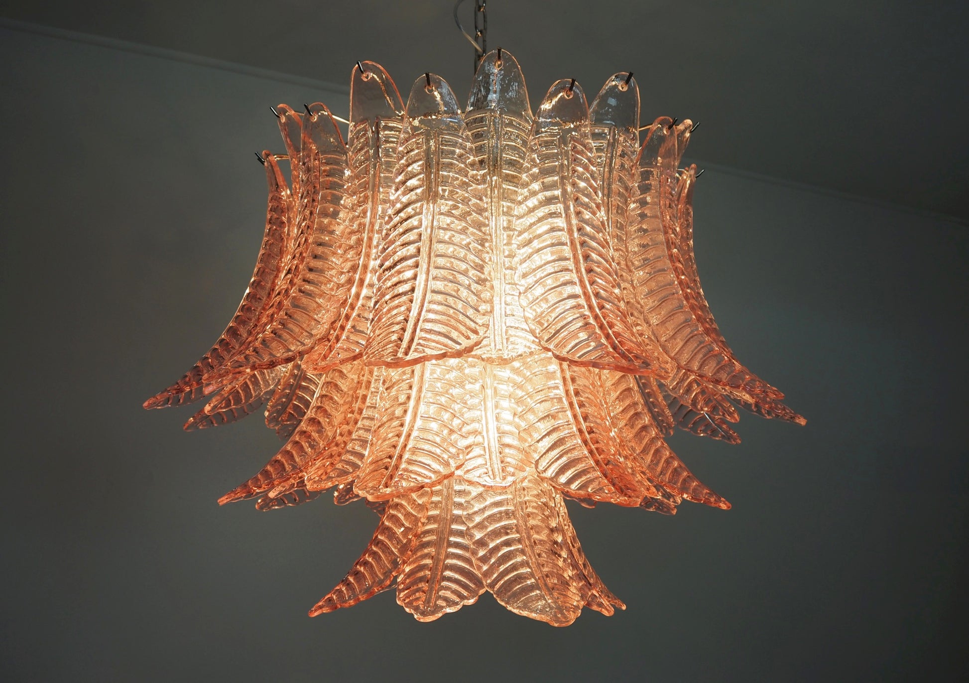 Murano Lysekrone | 48 Rosa Felciglass