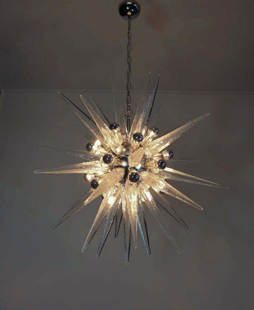 Murano Lysekrone | 31 Klare Sputnik