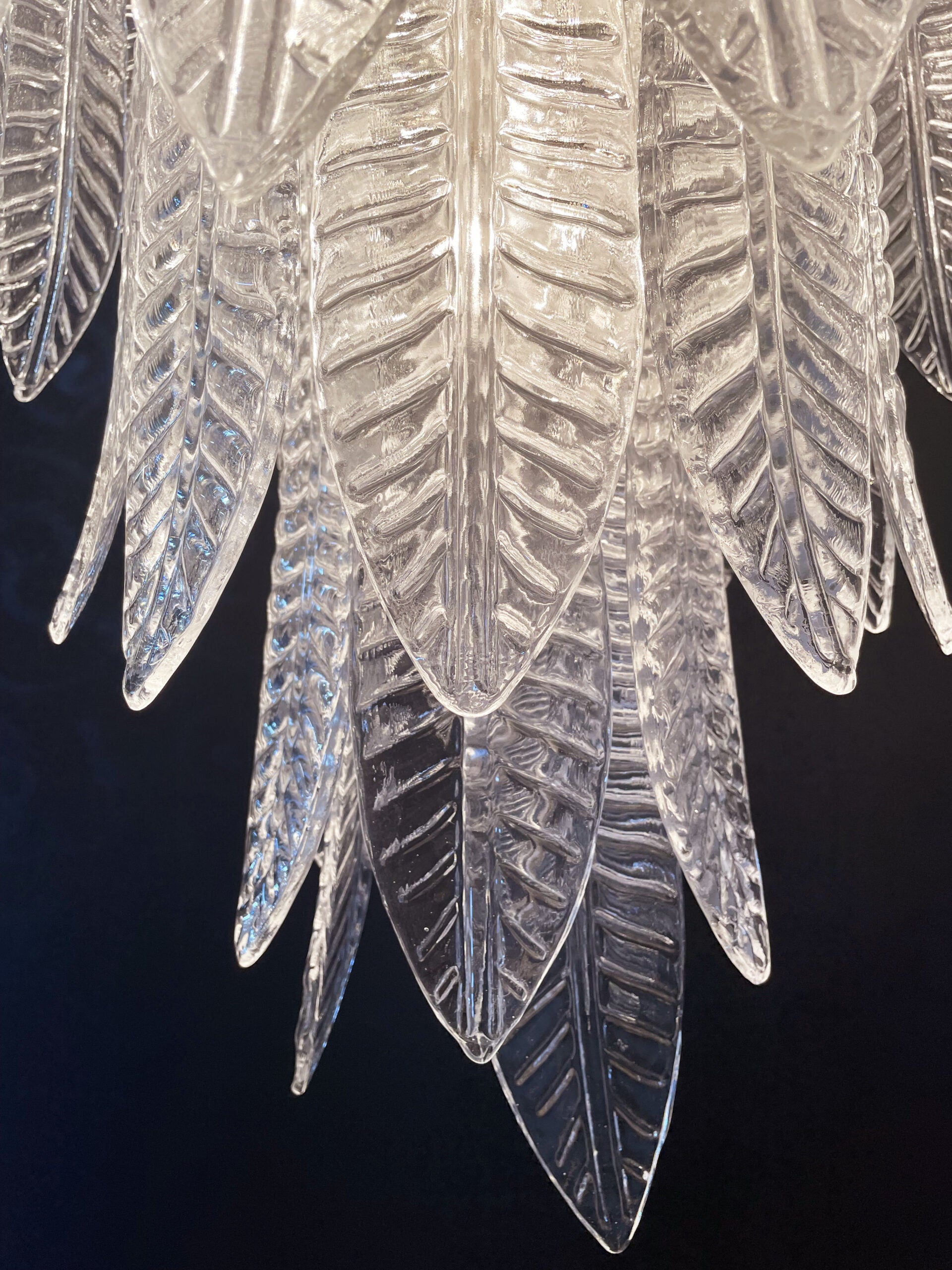 Murano Chandelier – 52 Clear Felci Glass – detail 9 – Murano Classics