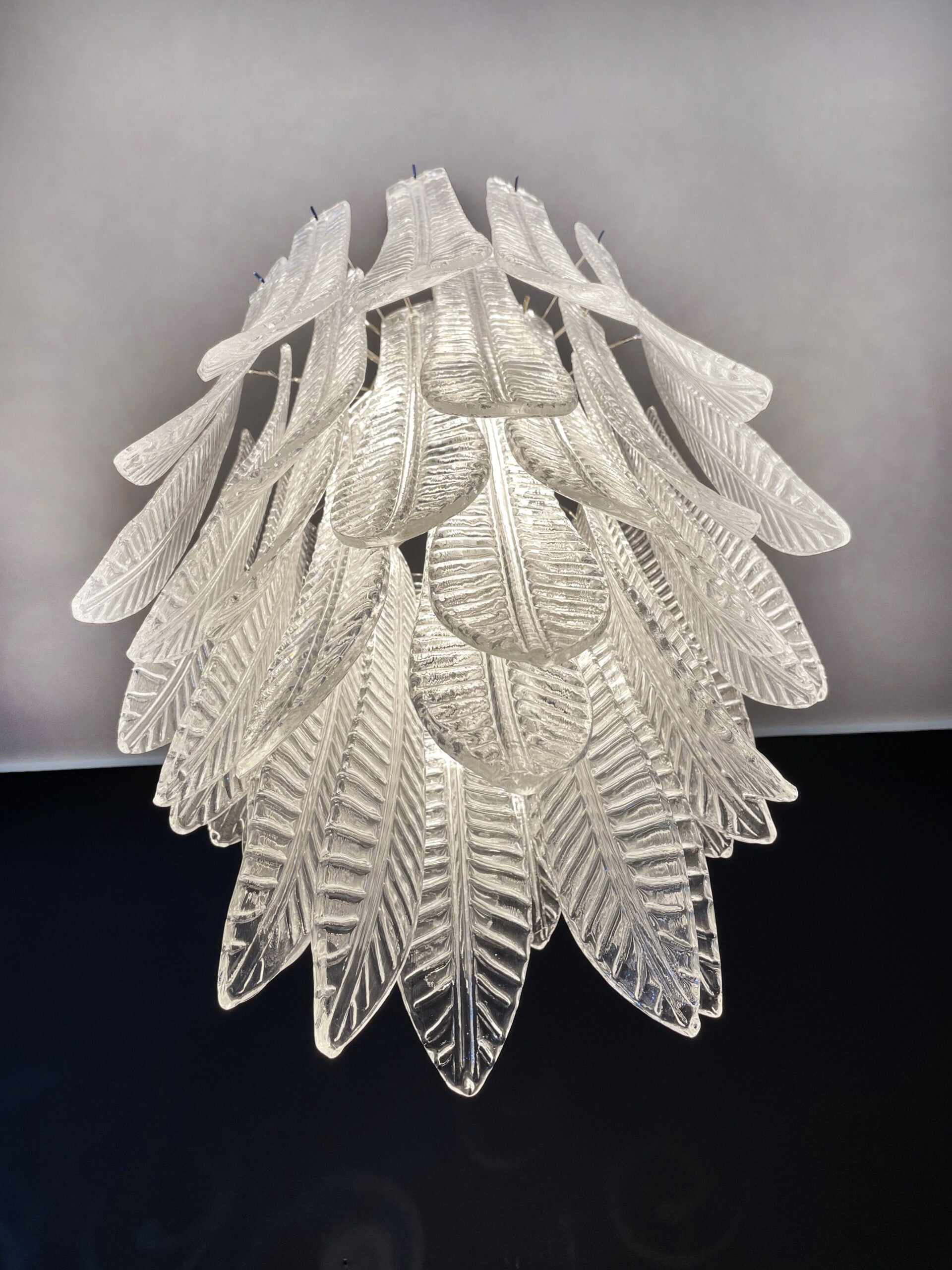 Murano Chandelier – 41 Clear Felci Glass – detail 8 – Murano Classics