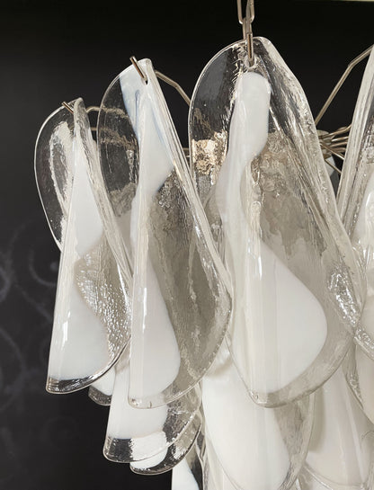 Murano Lysekrone | 41 Hvite Rondiniglass