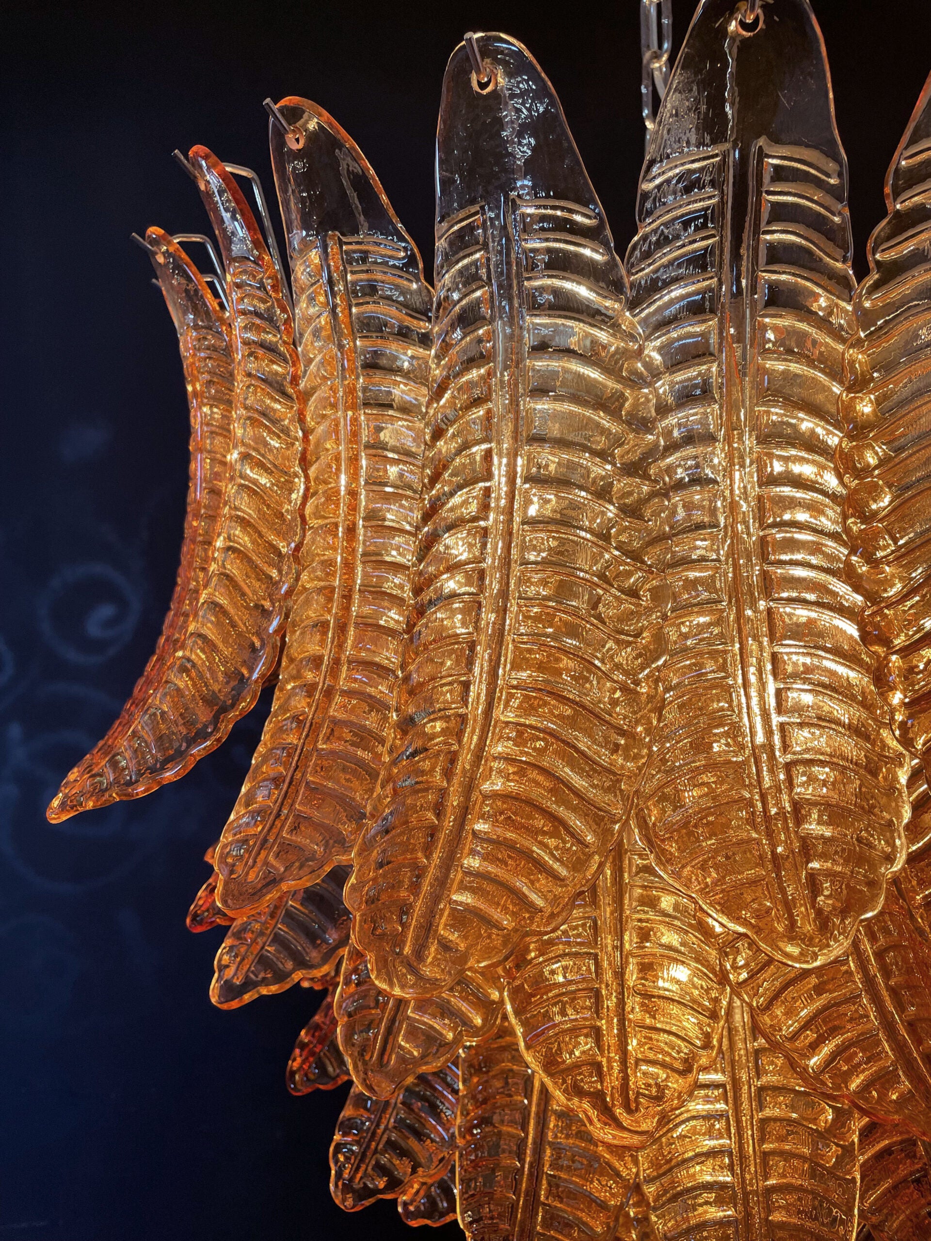 Murano Lysekrone | 75 Gule Felciglass