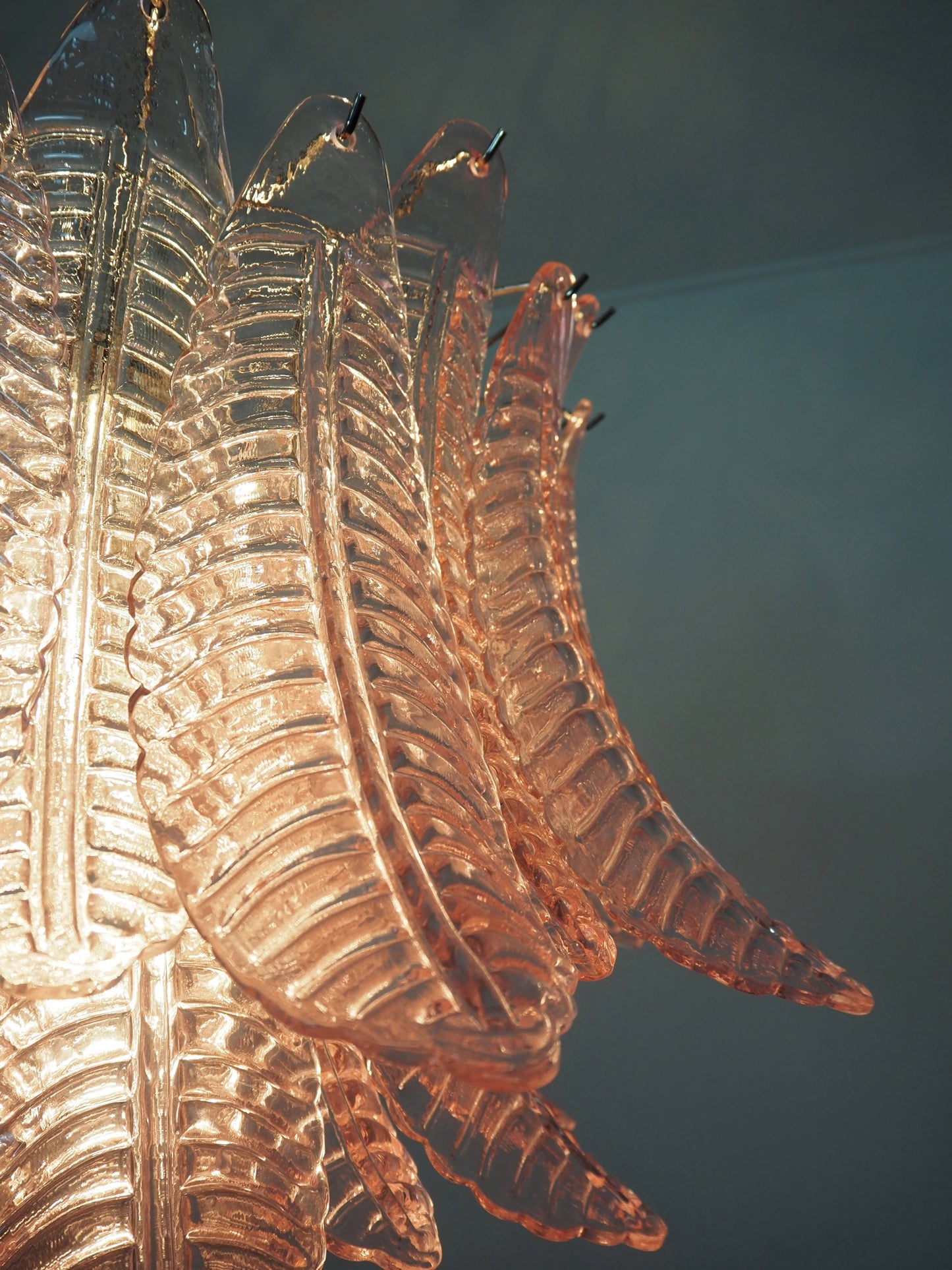 Murano Lysekrone | 48 Rosa Felciglass