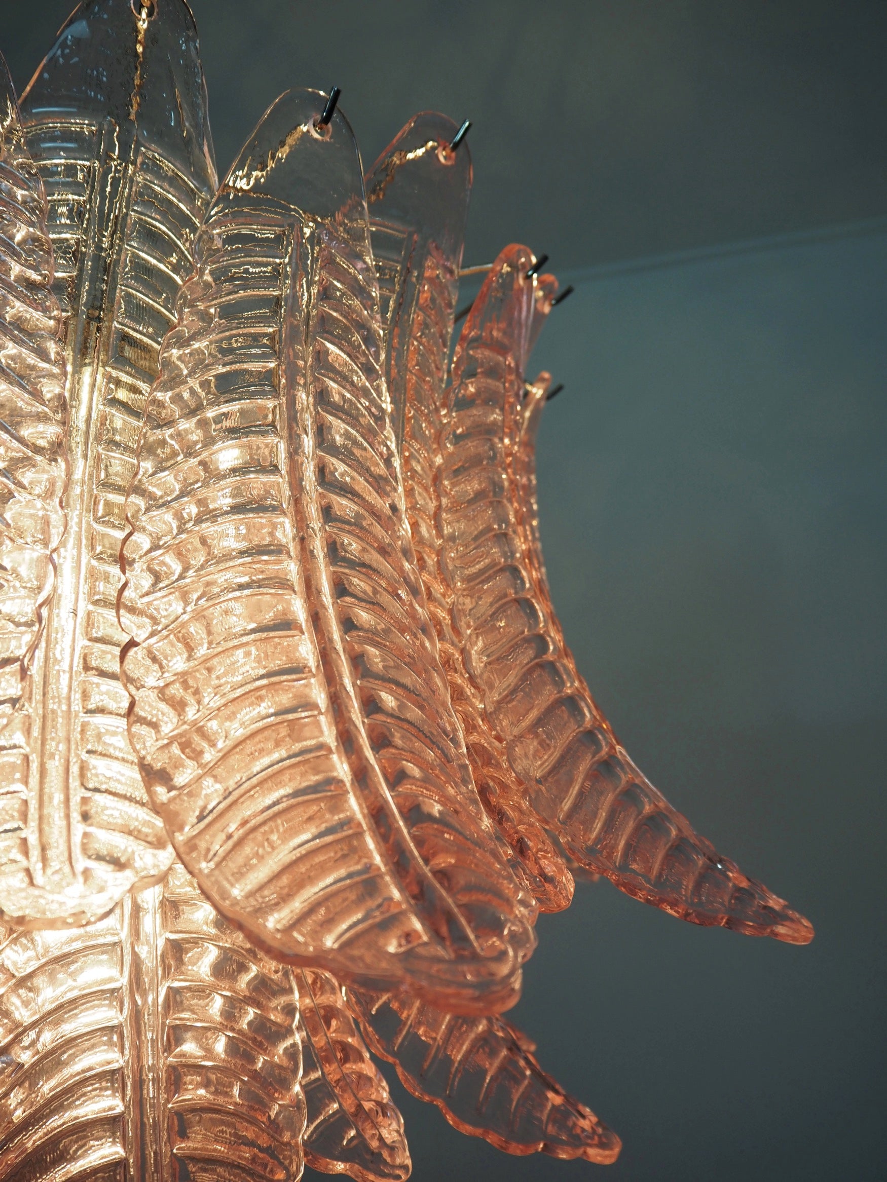 Murano Lysekrone | 48 Rosa Felciglass