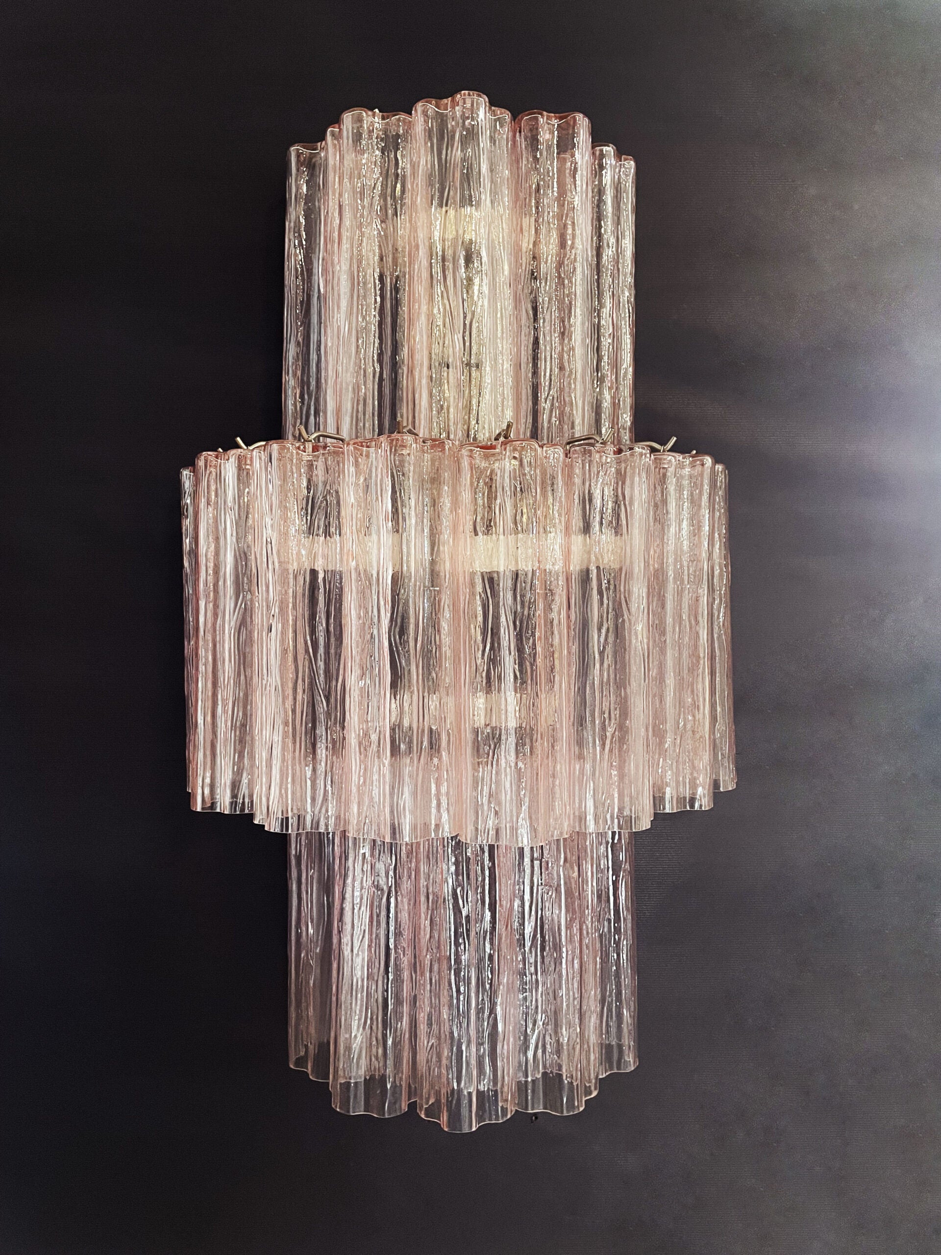 Murano Vegglampe | 18 Rosa Prismeglass | 1 par