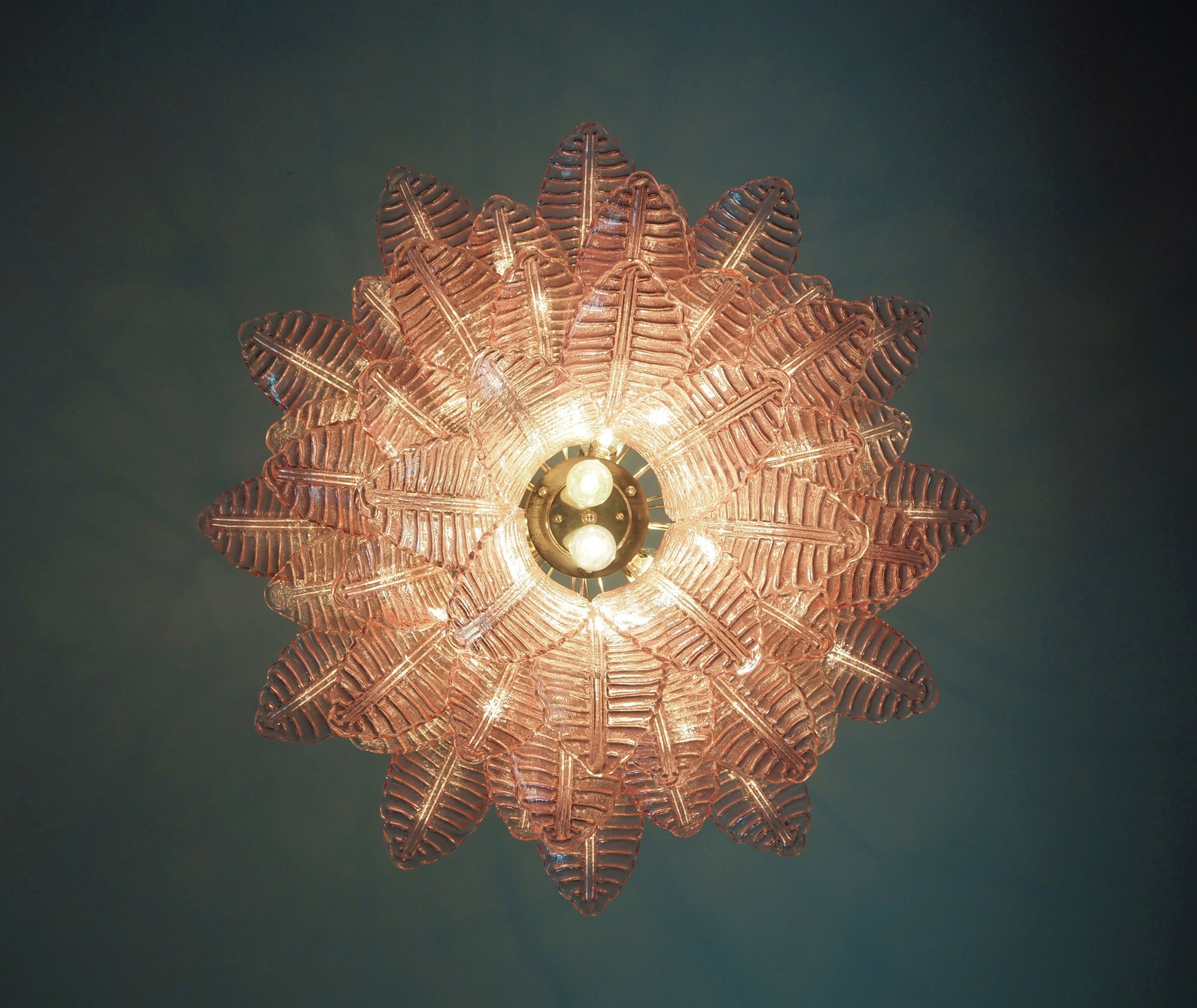 Murano Lysekrone | 48 Rosa Felciglass