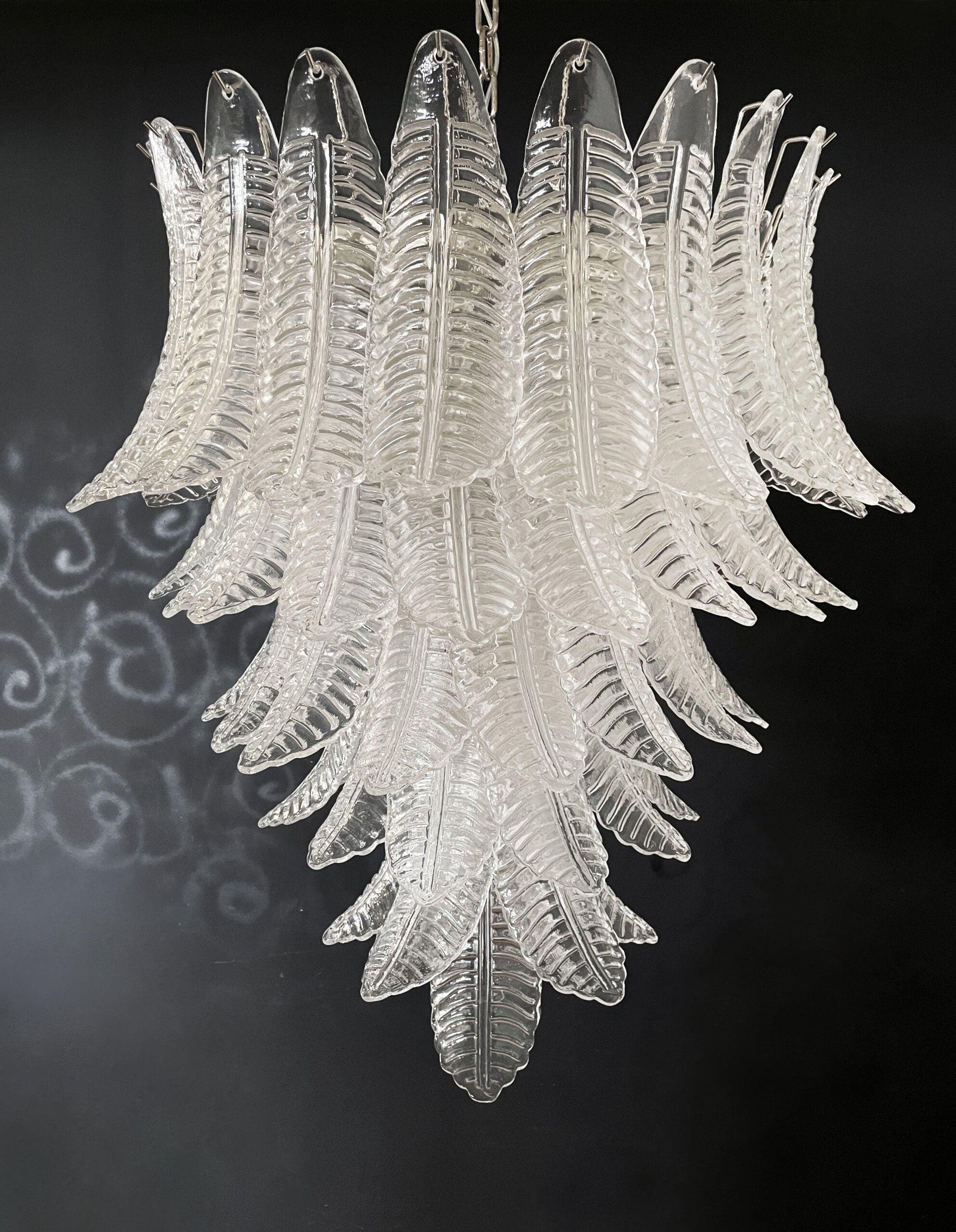 Murano Chandelier – 75 Clear Felci Glass – detail 8 – Murano Classics