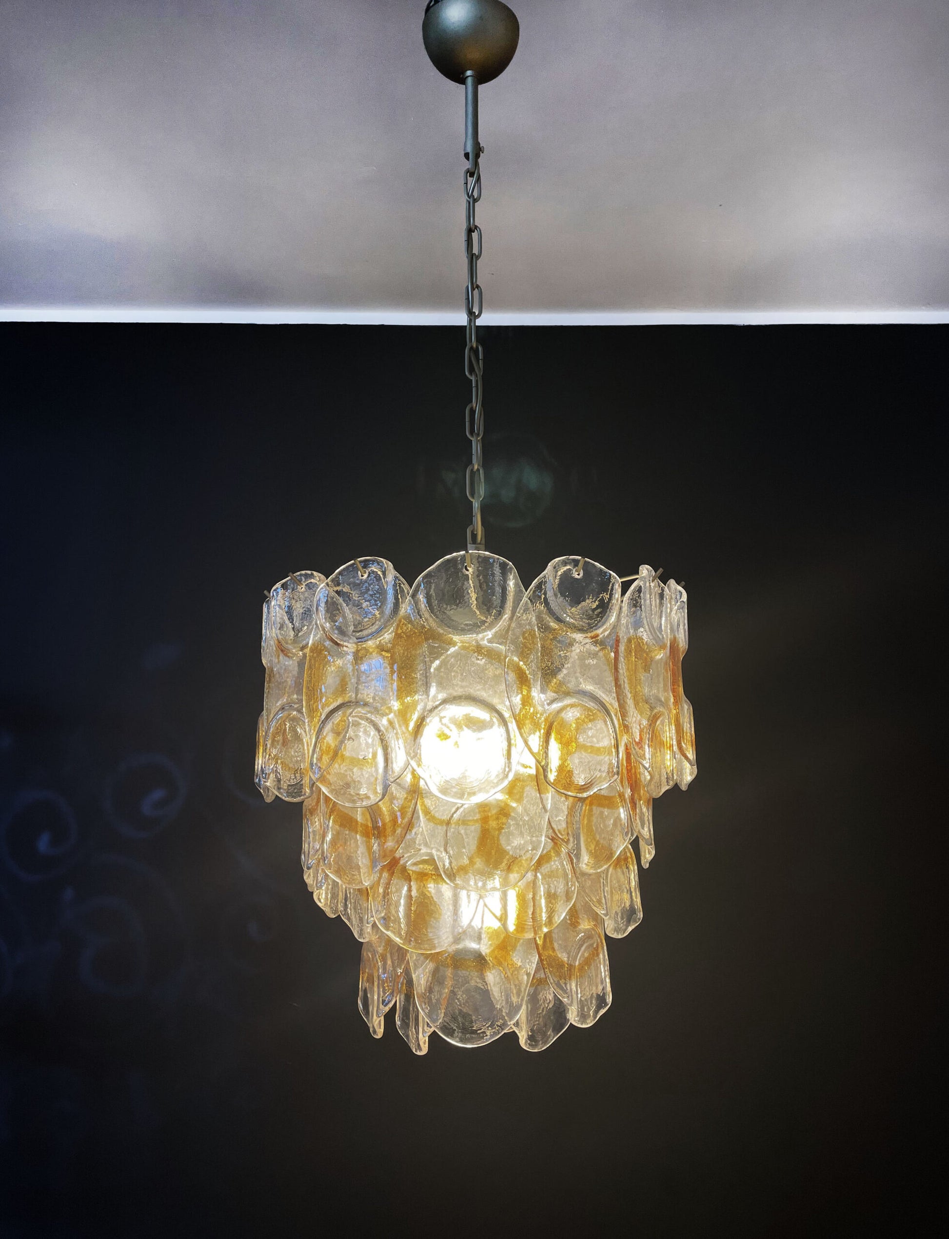 Murano Lysekrone | 41 Gule Crostoliglass