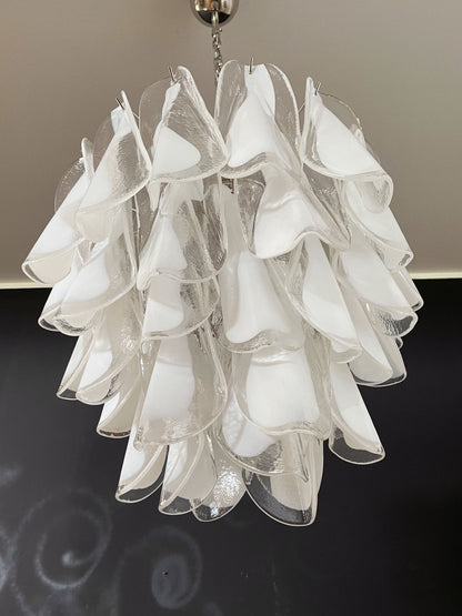 Murano Lysekrone | 41 Hvite Rondiniglass