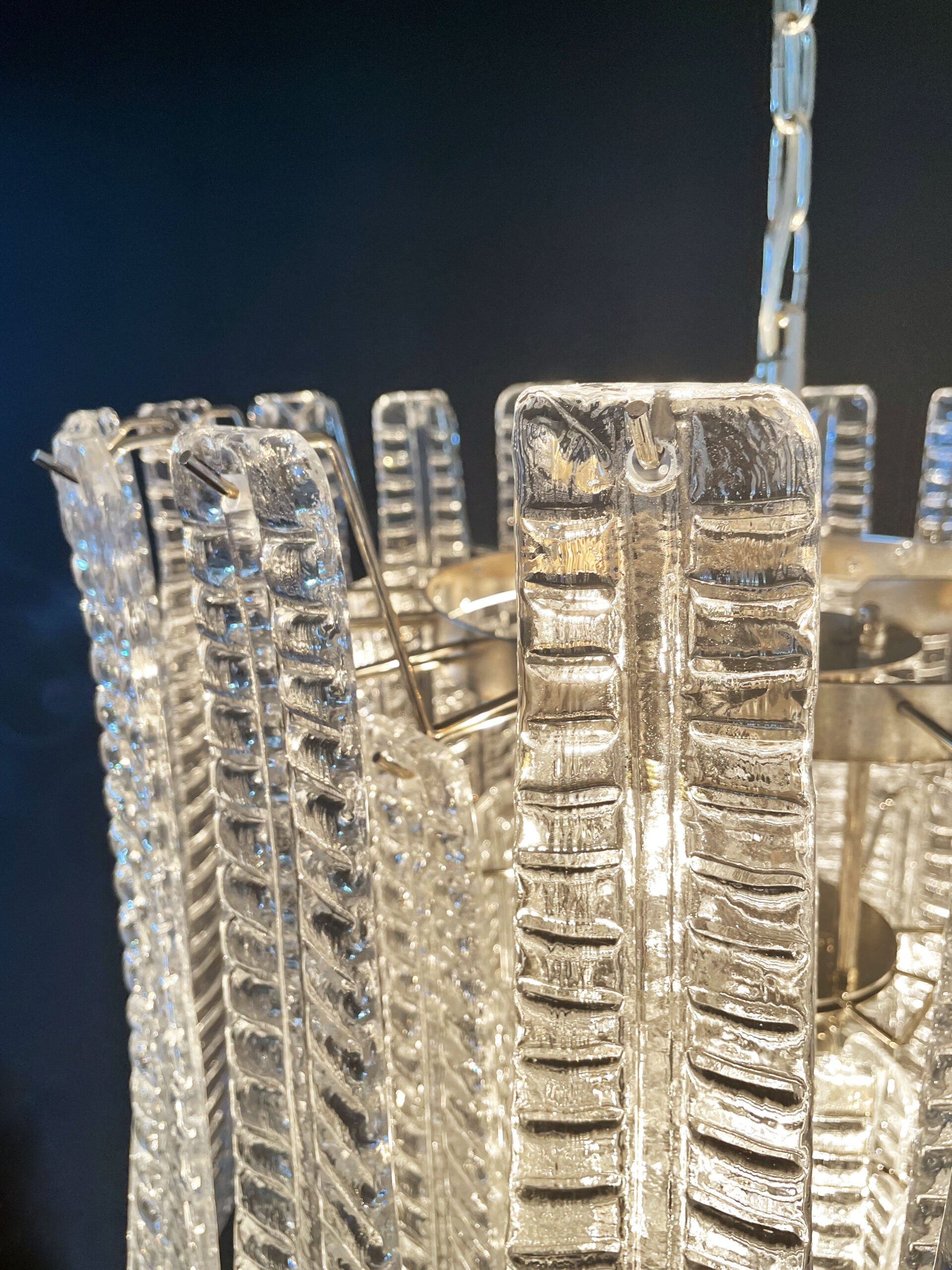 Murano Chandelier – 52 Clear Felci Glass – detail 11 – Murano Classics