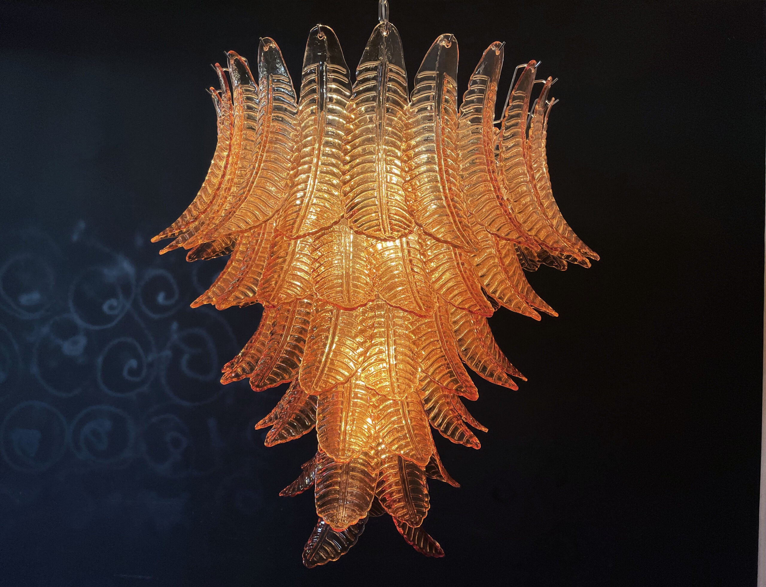 Murano Chandelier – 75 Yellow Felci Glass – detail 11 – Murano Classics