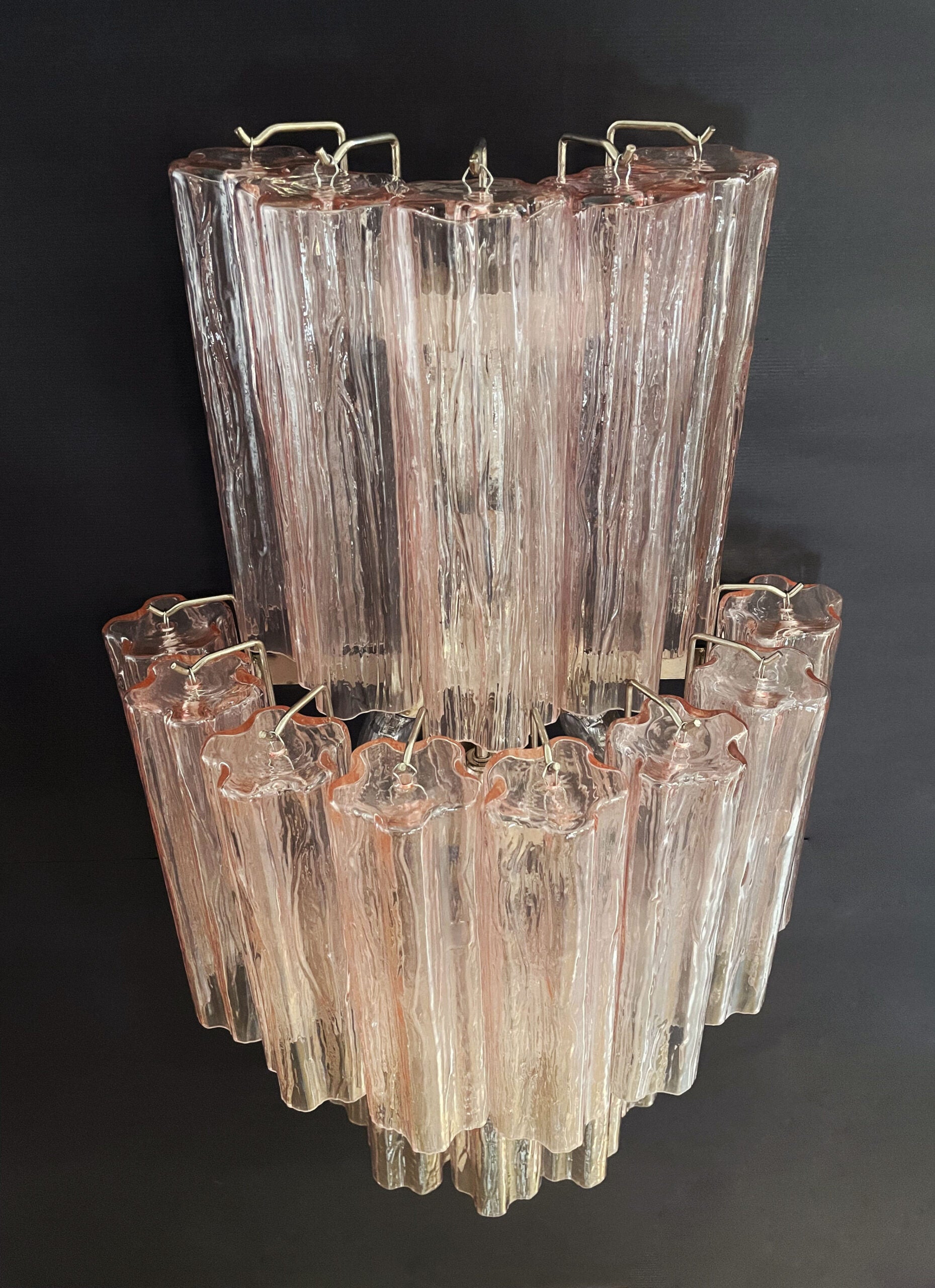Murano Vegglampe | 18 Rosa Prismeglass | 1 par