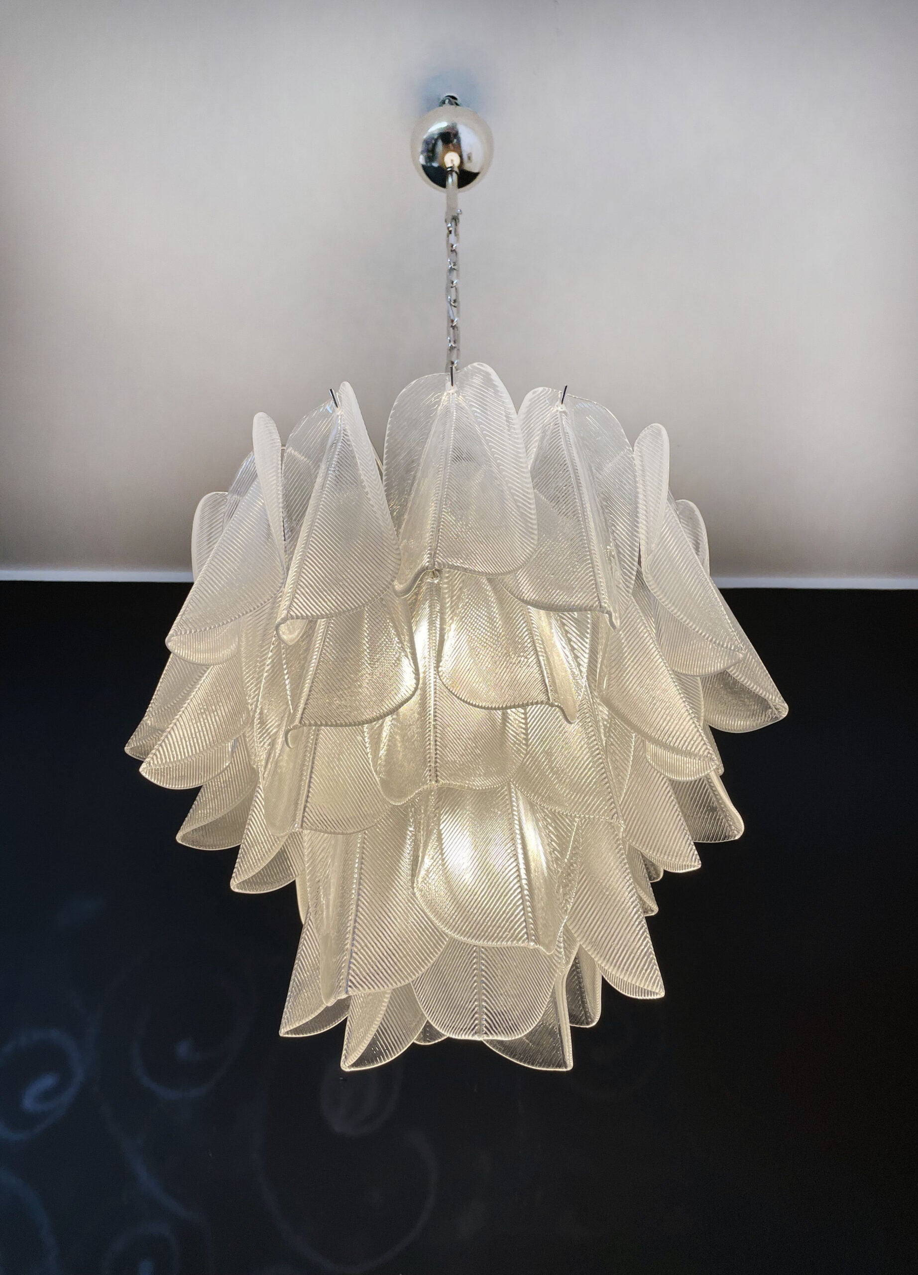 Murano Lysekrone – 41 Klare Rondiniglass – detalj 2 – Murano Classics