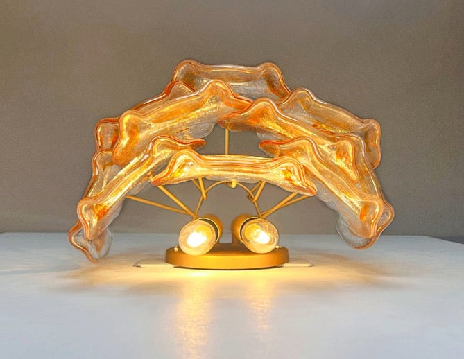 Murano Vegglampe | 10 Hvite Crostoliglass | 1 par