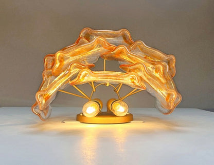 Murano Vegglampe | 10 Hvite Crostoliglass | 1 par