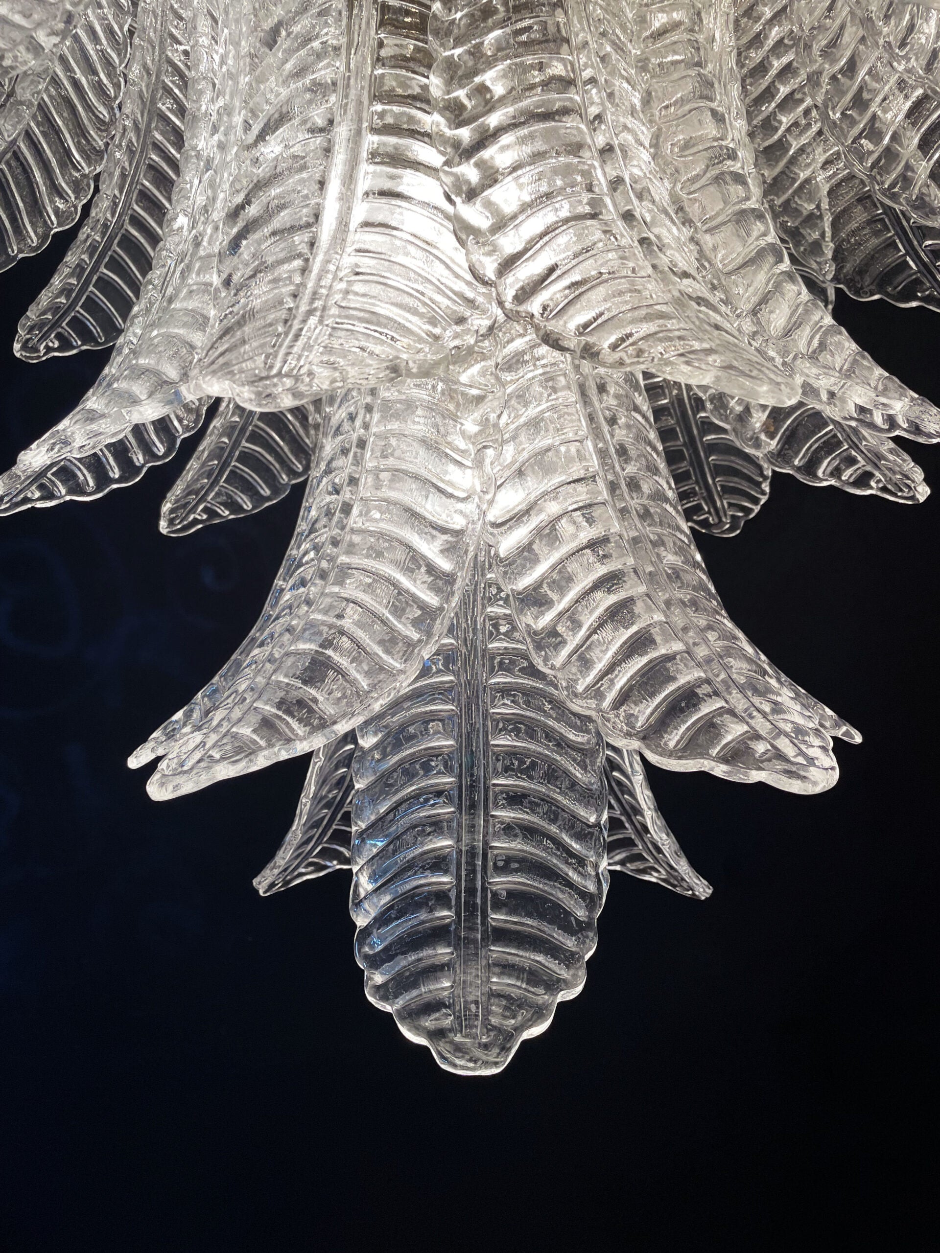 Murano Chandelier – 75 Clear Felci Glass – detail 11 – Murano Classics