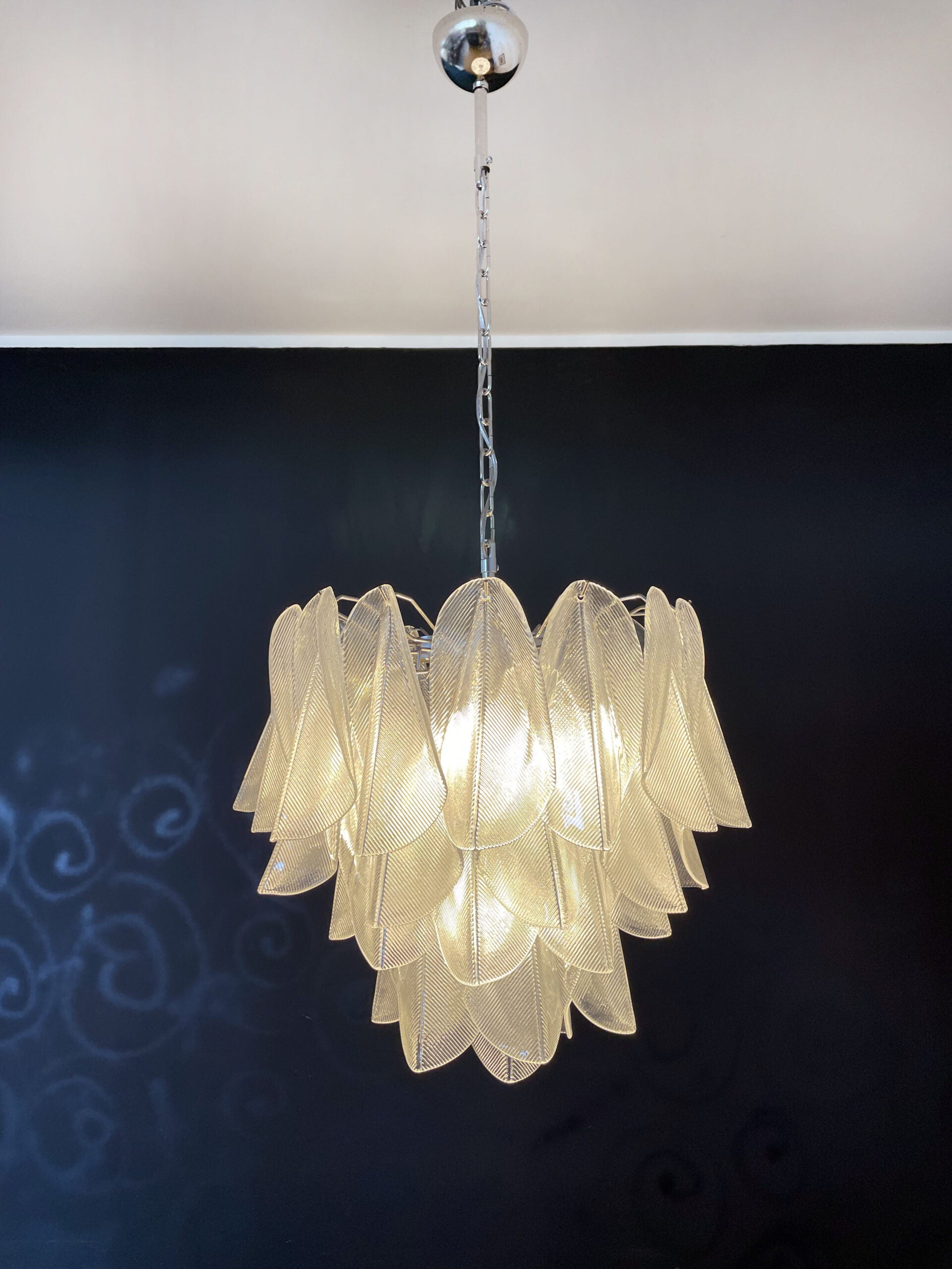 Murano Lysekrone – 41 Klare Rondiniglass – detalj 7 – Murano Classics