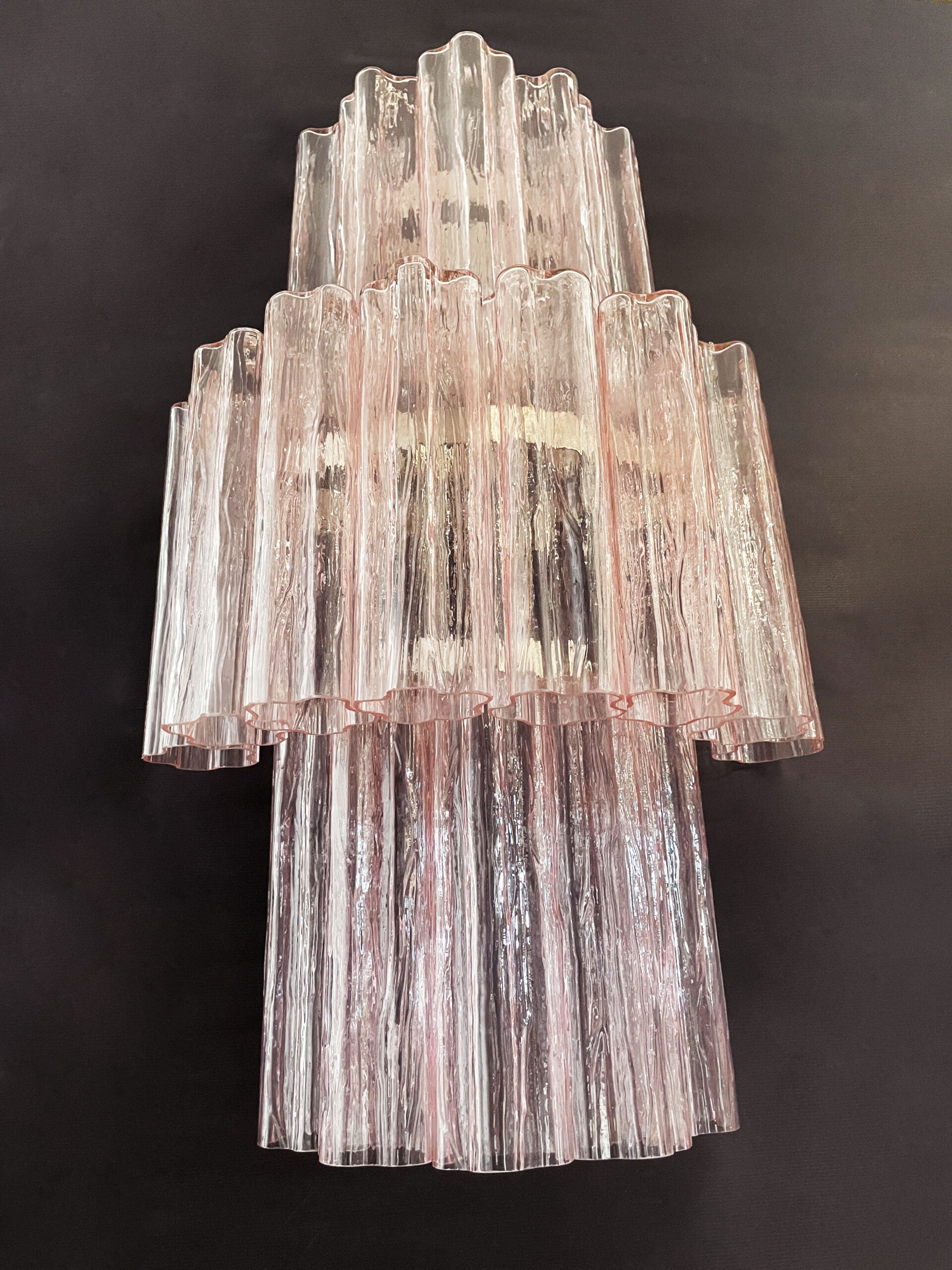 Murano Vegglampe | 18 Rosa Prismeglass | 1 par