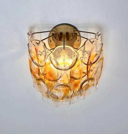 Murano Vegglampe | 10 Hvite Crostoliglass | 1 par