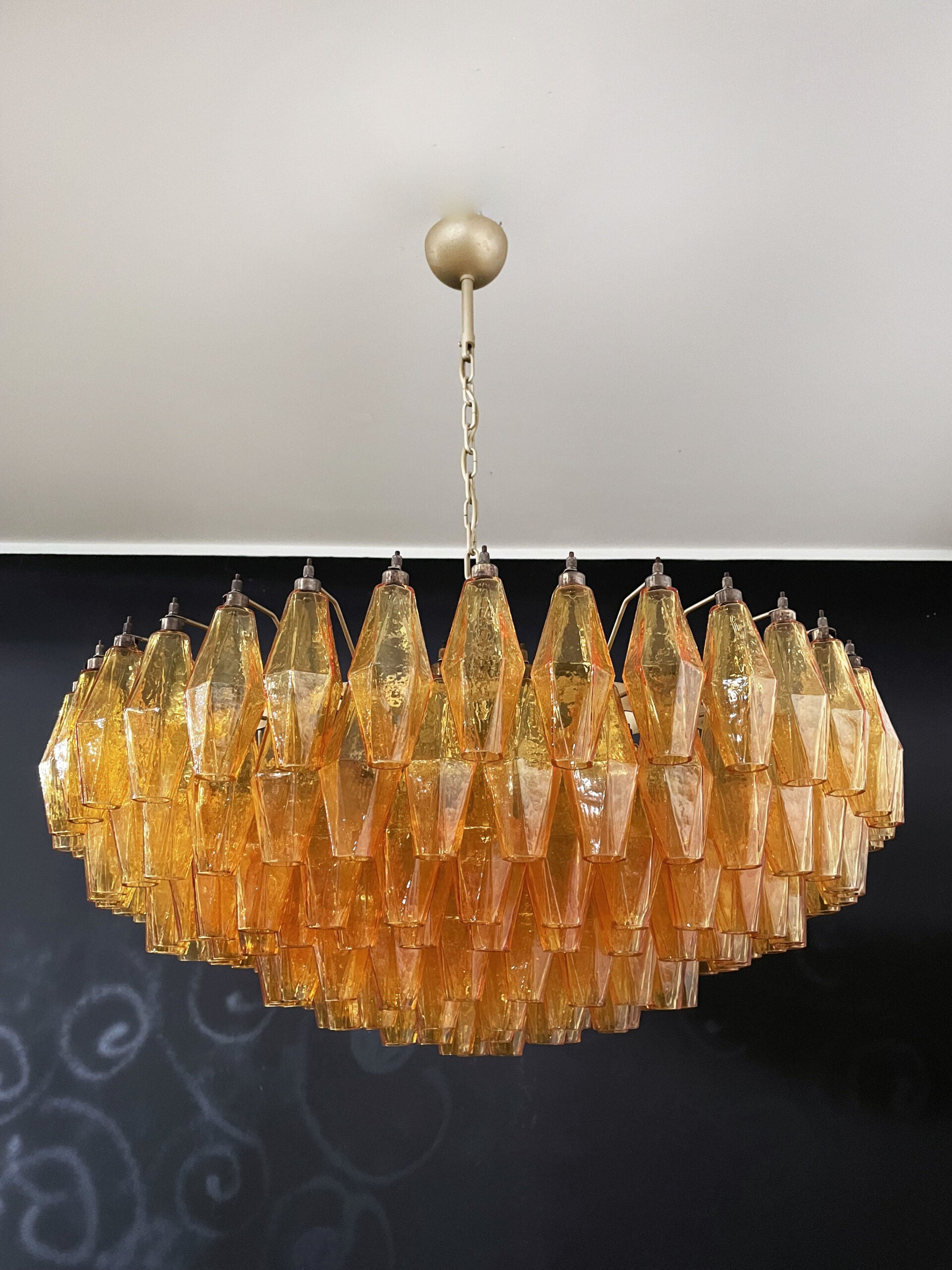 Murano Chandelier | 185 Yellow Poliedri Glass
