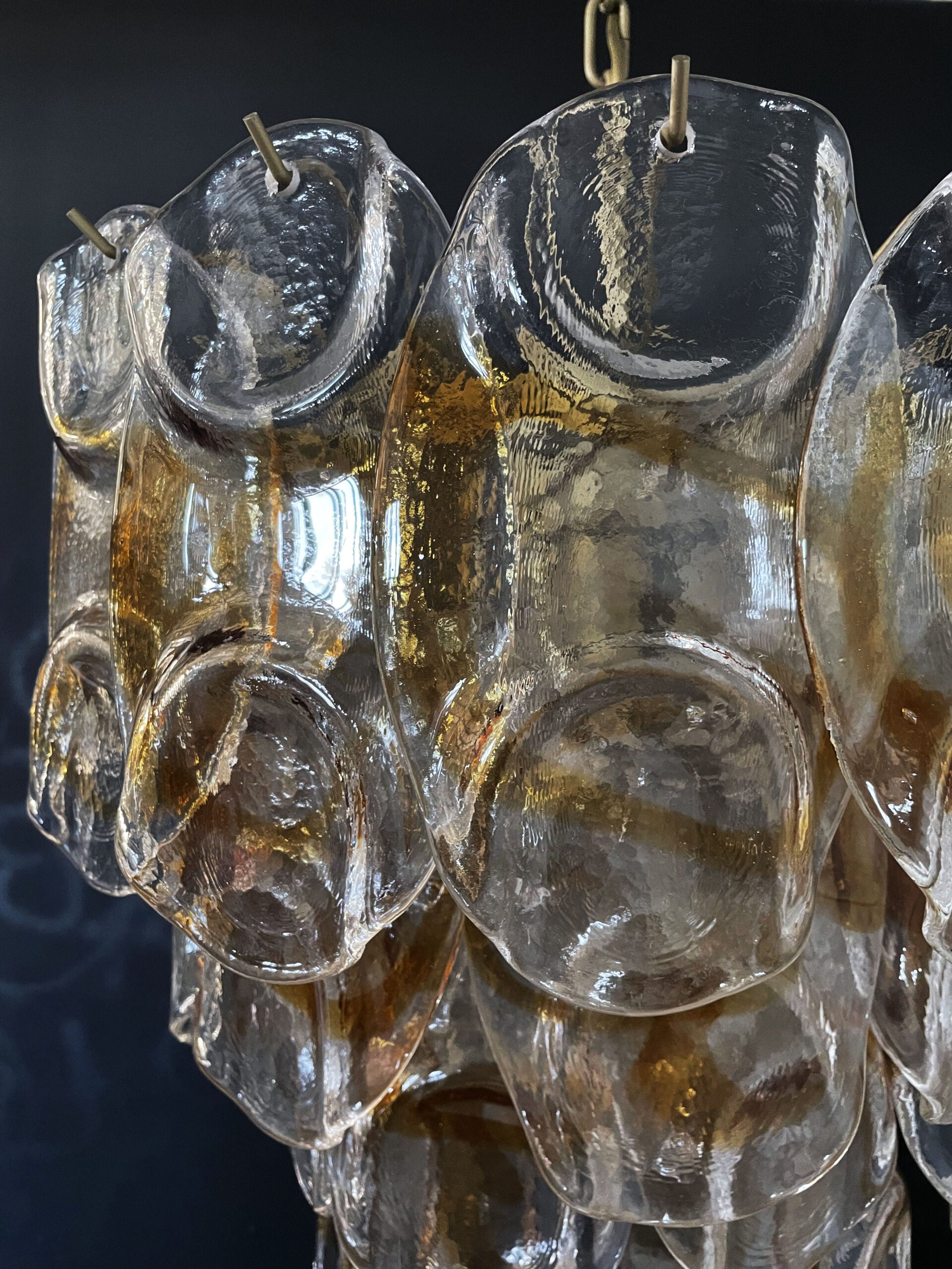 Murano Lysekrone | 41 Gule Crostoliglass